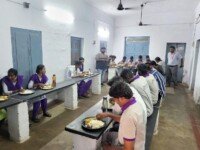 Officials from NIRD inspecting the quality of food and hostel facilities avaialble at Nihar Skill Education, Kadapa on March 18, 2023. Nihar Skill Education
